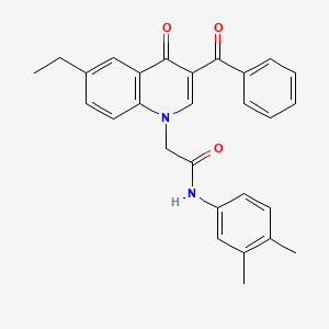 2-(3-benzoyl-6-ethyl-4-oxoquinolin-1(4H)-yl)-N-(3,4-dimethylphenyl)acetamide