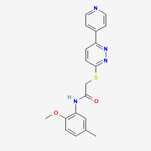 molecular formula C19H18N4O2S B2476371 N-(2-methoxy-5-methylphenyl)-2-{[6-(pyridin-4-yl)pyridazin-3-yl]sulfanyl}acetamide CAS No. 894004-07-0
