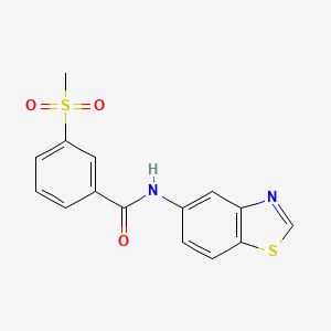 molecular formula C15H12N2O3S2 B2476417 N-(1,3-benzothiazol-5-yl)-3-methanesulfonylbenzamide CAS No. 941924-85-2