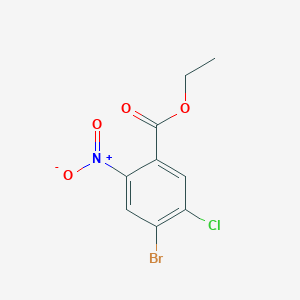 molecular formula C9H7BrClNO4 B2476425 Ethyl 4-bromo-5-chloro-2-nitrobenzoate CAS No. 1845689-93-1