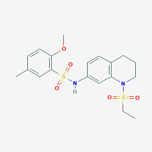 molecular formula C19H24N2O5S2 B2476430 N-[1-(ethanesulfonyl)-1,2,3,4-tetrahydroquinolin-7-yl]-2-methoxy-5-methylbenzene-1-sulfonamide CAS No. 946227-46-9