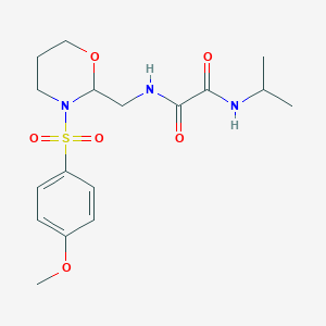 molecular formula C17H25N3O6S B2476432 N'-{[3-(4-methoxybenzenesulfonyl)-1,3-oxazinan-2-yl]methyl}-N-(propan-2-yl)ethanediamide CAS No. 872880-86-9
