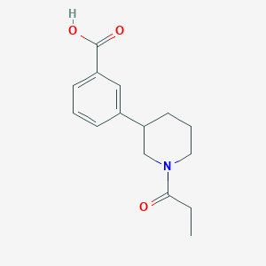 molecular formula C15H19NO3 B2476477 3-(1-Propionylpiperidin-3-yl)benzoic acid CAS No. 79601-28-8