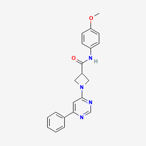 molecular formula C21H20N4O2 B2476507 N-(4-methoxyphenyl)-1-(6-phenylpyrimidin-4-yl)azetidine-3-carboxamide CAS No. 2034618-68-1