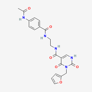 N-(2-(4-acetamidobenzamido)ethyl)-3-(furan-2-ylmethyl)-2,4-dioxo-1,2,3,4-tetrahydropyrimidine-5-carboxamide