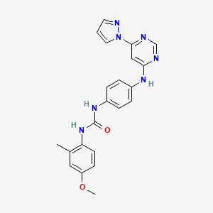 1-(4-((6-(1H-pyrazol-1-yl)pyrimidin-4-yl)amino)phenyl)-3-(4-methoxy-2-methylphenyl)urea