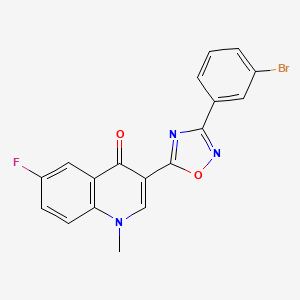 3-(3-(3-bromophenyl)-1,2,4-oxadiazol-5-yl)-6-fluoro-1-methylquinolin-4(1H)-one