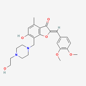 (Z)-2-(3,4-dimethoxybenzylidene)-6-hydroxy-7-((4-(2-hydroxyethyl)piperazin-1-yl)methyl)-4-methylbenzofuran-3(2H)-one