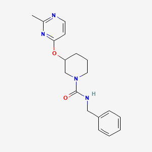molecular formula C18H22N4O2 B2476523 N-benzyl-3-((2-methylpyrimidin-4-yl)oxy)piperidine-1-carboxamide CAS No. 2034303-46-1