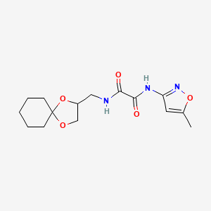 molecular formula C15H21N3O5 B2476526 N'-({1,4-dioxaspiro[4.5]decan-2-yl}methyl)-N-(5-methyl-1,2-oxazol-3-yl)ethanediamide CAS No. 1210170-37-8