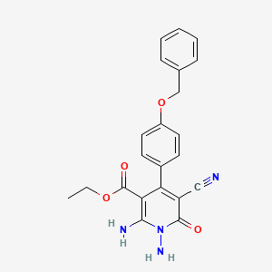 Ethyl 1,2-diamino-4-[4-(benzyloxy)phenyl]-5-cyano-6-oxo-1,6-dihydro-3-pyridinecarboxylate