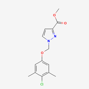 molecular formula C14H15ClN2O3 B2476535 Methyl 1-((4-chloro-3,5-dimethylphenoxy)methyl)-1H-pyrazole-3-carboxylate CAS No. 1001499-92-8