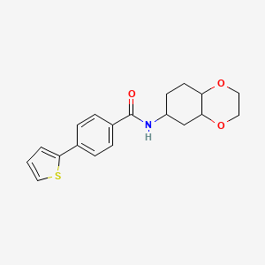 molecular formula C19H21NO3S B2476550 N-(octahydro-1,4-benzodioxin-6-yl)-4-(thiophen-2-yl)benzamide CAS No. 1902956-41-5