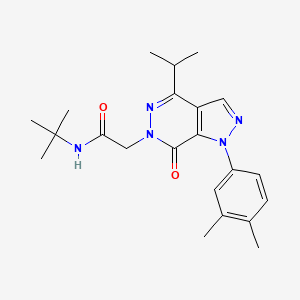 molecular formula C22H29N5O2 B2476565 N-tert-butyl-2-[1-(3,4-dimethylphenyl)-7-oxo-4-(propan-2-yl)-1H,6H,7H-pyrazolo[3,4-d]pyridazin-6-yl]acetamide CAS No. 946379-52-8
