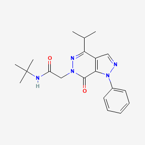 molecular formula C20H25N5O2 B2476576 N-tert-butyl-2-[7-oxo-1-phenyl-4-(propan-2-yl)-1H,6H,7H-pyrazolo[3,4-d]pyridazin-6-yl]acetamide CAS No. 946204-13-3