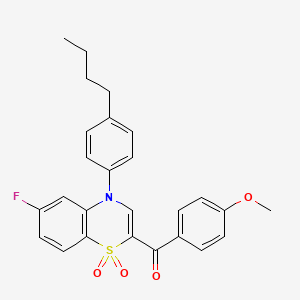 [4-(4-butylphenyl)-6-fluoro-1,1-dioxido-4H-1,4-benzothiazin-2-yl](4-methoxyphenyl)methanone