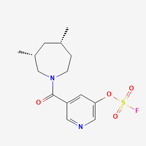 B2476579 (3R,5S)-1-(5-Fluorosulfonyloxypyridine-3-carbonyl)-3,5-dimethylazepane CAS No. 2418594-36-0
