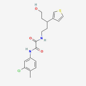 molecular formula C18H21ClN2O3S B2476581 N'-(3-chloro-4-methylphenyl)-N-[5-hydroxy-3-(thiophen-3-yl)pentyl]ethanediamide CAS No. 2034243-65-5