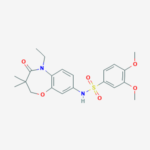 N-(5-ethyl-3,3-dimethyl-4-oxo-2,3,4,5-tetrahydrobenzo[b][1,4]oxazepin-8-yl)-3,4-dimethoxybenzenesulfonamide