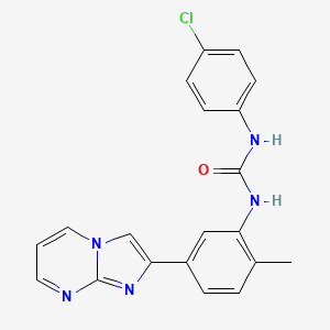 1-(4-Chlorophenyl)-3-(5-(imidazo[1,2-a]pyrimidin-2-yl)-2-methylphenyl)urea