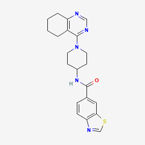 molecular formula C21H23N5OS B2476617 N-[1-(5,6,7,8-tetrahydroquinazolin-4-yl)piperidin-4-yl]-1,3-benzothiazole-6-carboxamide CAS No. 2034346-12-6