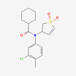 N-(3-chloro-4-methylphenyl)-N-(1,1-dioxido-2,3-dihydrothiophen-3-yl)cyclohexanecarboxamide