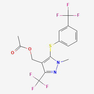 (1-methyl-3-(trifluoromethyl)-5-{[3-(trifluoromethyl)phenyl]sulfanyl}-1H-pyrazol-4-yl)methyl acetate