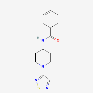 molecular formula C14H20N4OS B2476651 N-[1-(1,2,5-thiadiazol-3-yl)piperidin-4-yl]cyclohex-3-ene-1-carboxamide CAS No. 2034609-32-8