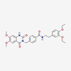 molecular formula C30H33N3O7 B2476652 N-(3,4-diethoxyphenethyl)-4-((6,7-dimethoxy-2,4-dioxo-1,2-dihydroquinazolin-3(4H)-yl)methyl)benzamide CAS No. 1242991-64-5