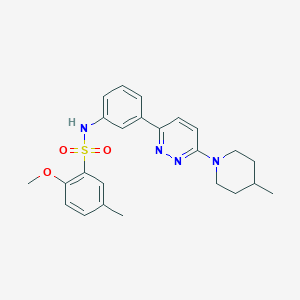 2-methoxy-5-methyl-N-(3-(6-(4-methylpiperidin-1-yl)pyridazin-3-yl)phenyl)benzenesulfonamide