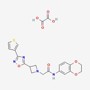 N-(2,3-dihydrobenzo[b][1,4]dioxin-6-yl)-2-(3-(3-(thiophen-3-yl)-1,2,4-oxadiazol-5-yl)azetidin-1-yl)acetamide oxalate