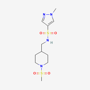 1-methyl-N-((1-(methylsulfonyl)piperidin-4-yl)methyl)-1H-pyrazole-4-sulfonamide