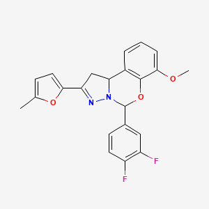 5-(3,4-Difluorophenyl)-7-methoxy-2-(5-methyl-2-furyl)-1,10b-dihydropyrazolo[1,5-c][1,3]benzoxazine
