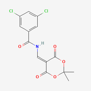 3,5-dichloro-N-[(2,2-dimethyl-4,6-dioxo-1,3-dioxan-5-yliden)methyl]benzenecarboxamide