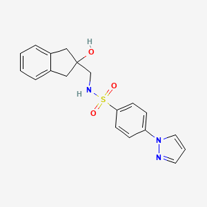 N-((2-hydroxy-2,3-dihydro-1H-inden-2-yl)methyl)-4-(1H-pyrazol-1-yl)benzenesulfonamide