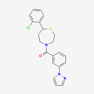 (3-(1H-pyrazol-1-yl)phenyl)(7-(2-chlorophenyl)-1,4-thiazepan-4-yl)methanone