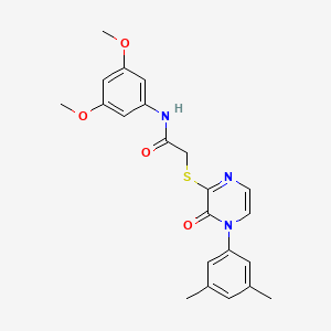 molecular formula C22H23N3O4S B2476690 N-(3,5-dimethoxyphenyl)-2-{[4-(3,5-dimethylphenyl)-3-oxo-3,4-dihydropyrazin-2-yl]sulfanyl}acetamide CAS No. 895109-89-4