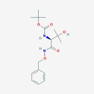molecular formula C17H26N2O5 B024767 (S)-tert-Butyl (1-((benzyloxy)amino)-3-hydroxy-3-methyl-1-oxobutan-2-yl)carbamate CAS No. 102507-19-7