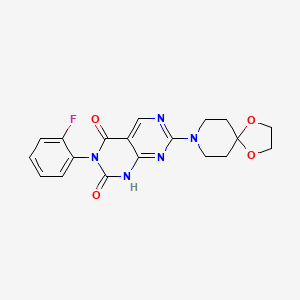 molecular formula C19H18FN5O4 B2476705 3-(2-fluorophenyl)-7-(1,4-dioxa-8-azaspiro[4.5]decan-8-yl)pyrimido[4,5-d]pyrimidine-2,4(1H,3H)-dione CAS No. 2177366-34-4