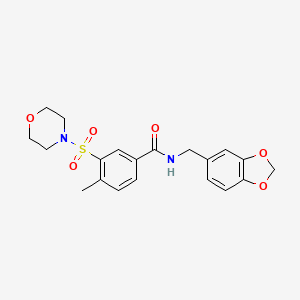 N-(1,3-benzodioxol-5-ylmethyl)-4-methyl-3-(4-morpholinylsulfonyl)benzamide