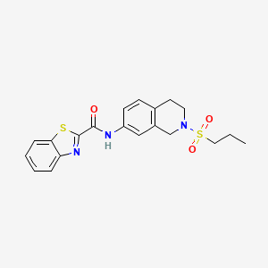 molecular formula C20H21N3O3S2 B2476714 N-(2-(propylsulfonyl)-1,2,3,4-tetrahydroisoquinolin-7-yl)benzo[d]thiazole-2-carboxamide CAS No. 1207040-08-1
