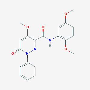 molecular formula C20H19N3O5 B2476716 N-(2,5-dimethoxyphenyl)-4-methoxy-6-oxo-1-phenyl-1,6-dihydropyridazine-3-carboxamide CAS No. 941948-35-2