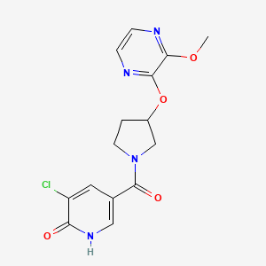 molecular formula C15H15ClN4O4 B2476719 (5-Chloro-6-hydroxypyridin-3-yl)(3-((3-methoxypyrazin-2-yl)oxy)pyrrolidin-1-yl)methanone CAS No. 2034562-23-5