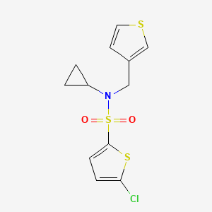 molecular formula C12H12ClNO2S3 B2476720 5-chloro-N-cyclopropyl-N-(thiophen-3-ylmethyl)thiophene-2-sulfonamide CAS No. 1235370-68-9