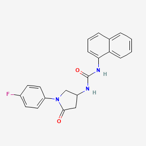 molecular formula C21H18FN3O2 B2476721 1-(1-(4-Fluorophenyl)-5-oxopyrrolidin-3-yl)-3-(naphthalen-1-yl)urea CAS No. 894016-38-7