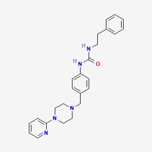 molecular formula C25H29N5O B2476723 1-Phenethyl-3-(4-((4-(pyridin-2-yl)piperazin-1-yl)methyl)phenyl)urea CAS No. 1171083-50-3