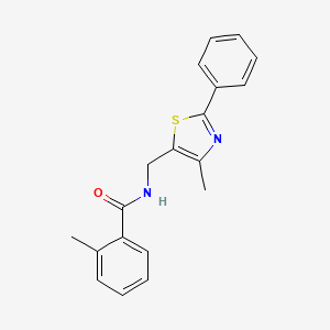 molecular formula C19H18N2OS B2476731 2-methyl-N-((4-methyl-2-phenylthiazol-5-yl)methyl)benzamide CAS No. 1396856-91-9