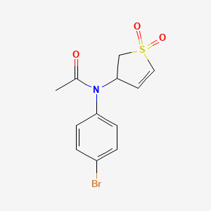 molecular formula C12H12BrNO3S B2476737 N-(1,1-dioxo(3-2,3-dihydrothienyl))-N-(4-bromophenyl)acetamide CAS No. 620543-78-4