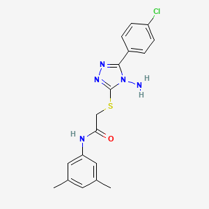 molecular formula C18H18ClN5OS B2476738 2-{[4-amino-5-(4-chlorophenyl)-4H-1,2,4-triazol-3-yl]sulfanyl}-N-(3,5-dimethylphenyl)acetamide CAS No. 880802-65-3