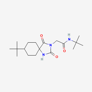 molecular formula C18H31N3O3 B2476740 N-(tert-butyl)-2-(8-tert-butyl-2,4-dioxo-1,3-diazaspiro[4.5]dec-3-yl)acetamide CAS No. 1209404-05-6